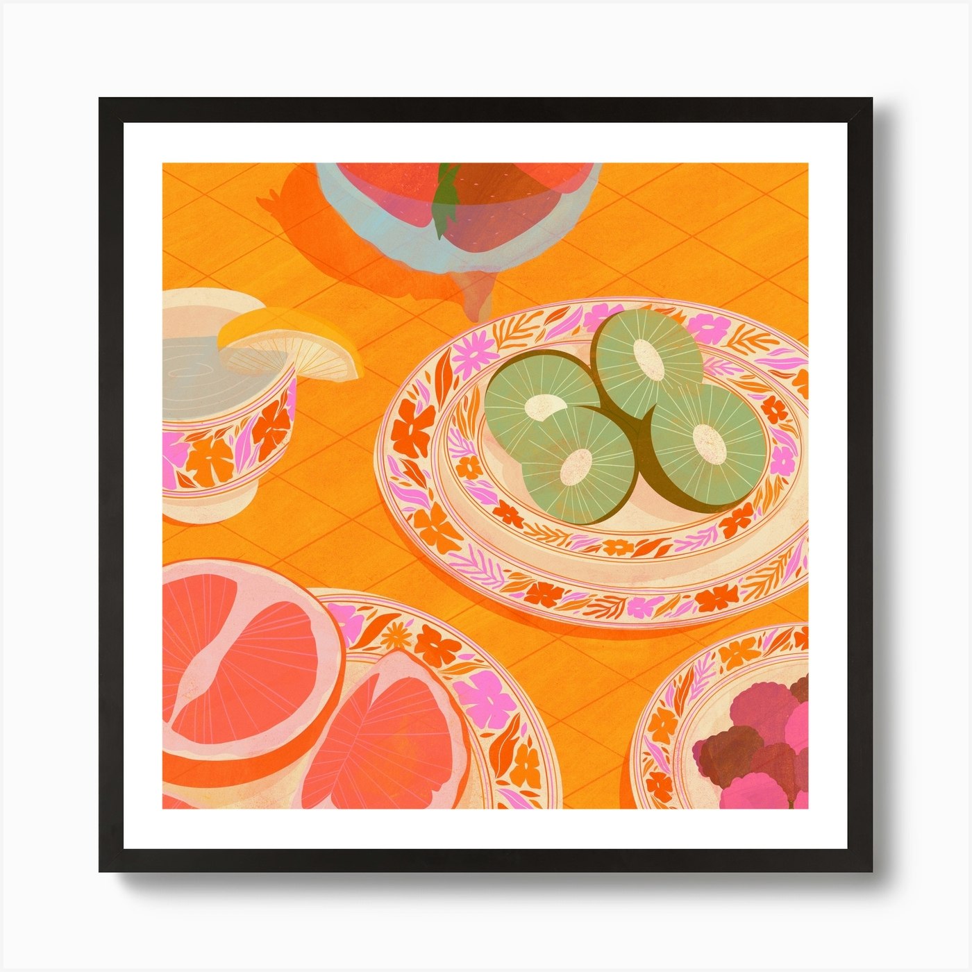 Tutti Frutti Square Art Print By Flor Fuertes - Fy