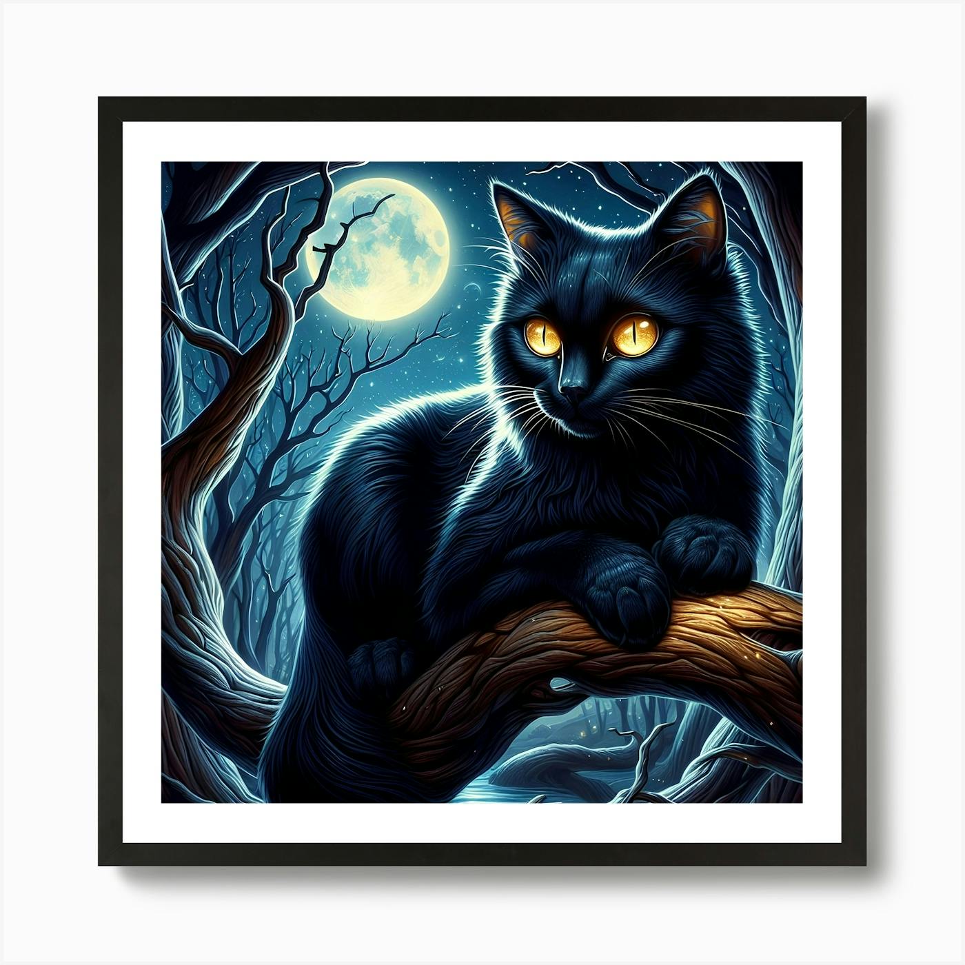 Black Cat Painting Black Cat Art Tortoiseshell Cat hotsell Moon Stars Gothic Cat Portrait Limited Edition Canvas Print 11x14 Cat Lovers Art