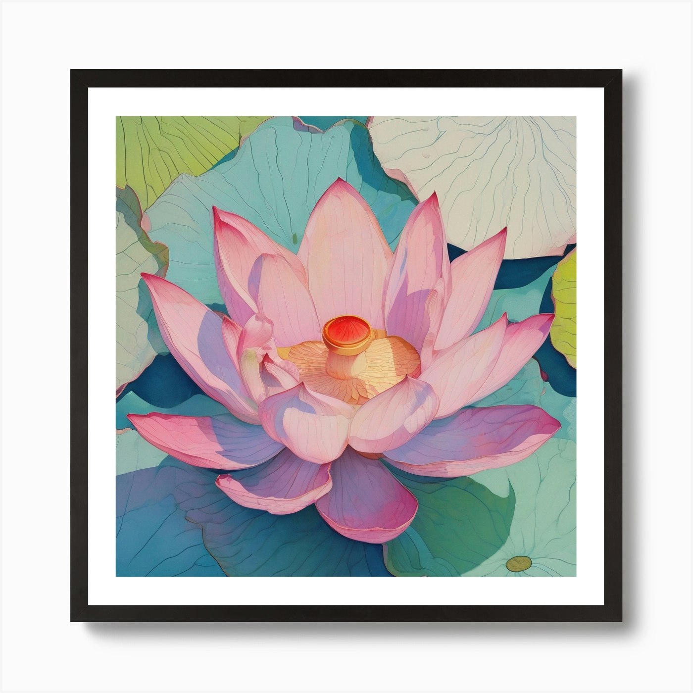 Bold Lotus Flower Art Print by Yuyuarty - Fy