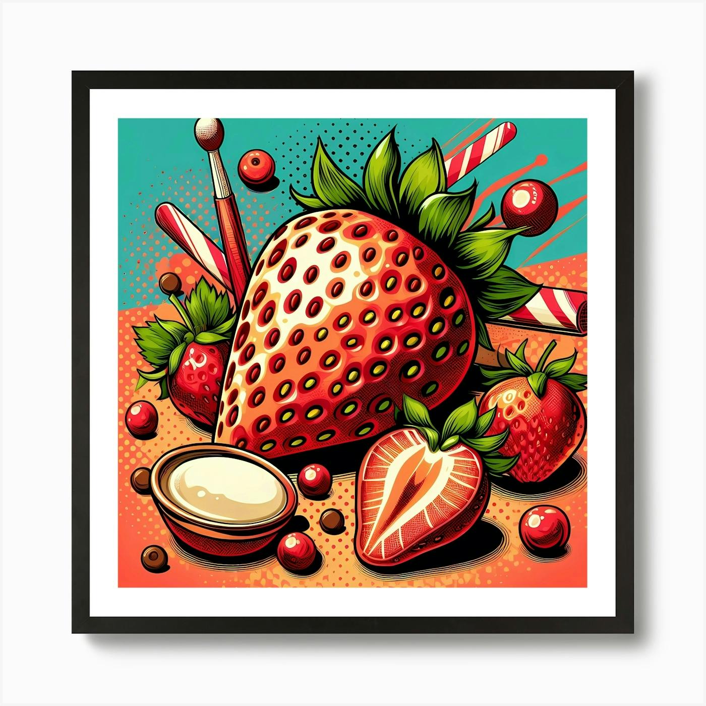 Strawberry Love Canvas Wall art botanical online decor