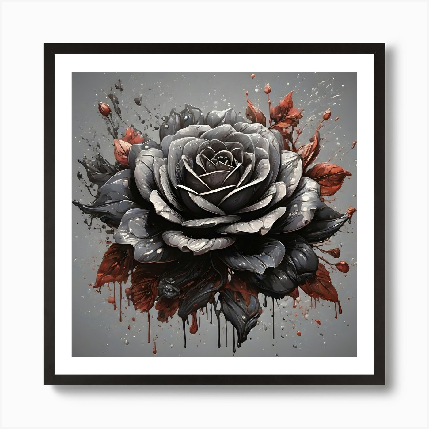 Beauty Black Rose Blooms Art Print by Smart Gallery - Fy