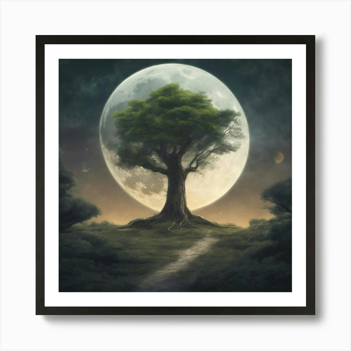 Full Moon Tree Art Print by kouzan vip - Fy