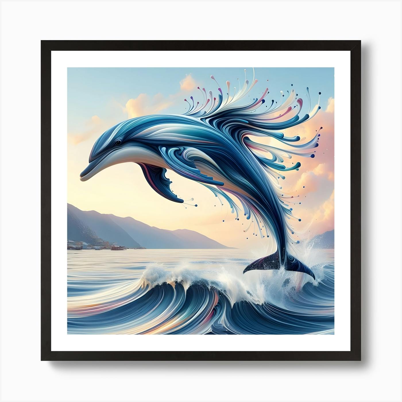 Dolphin Painting Art Print by UrbanElegance - Fy