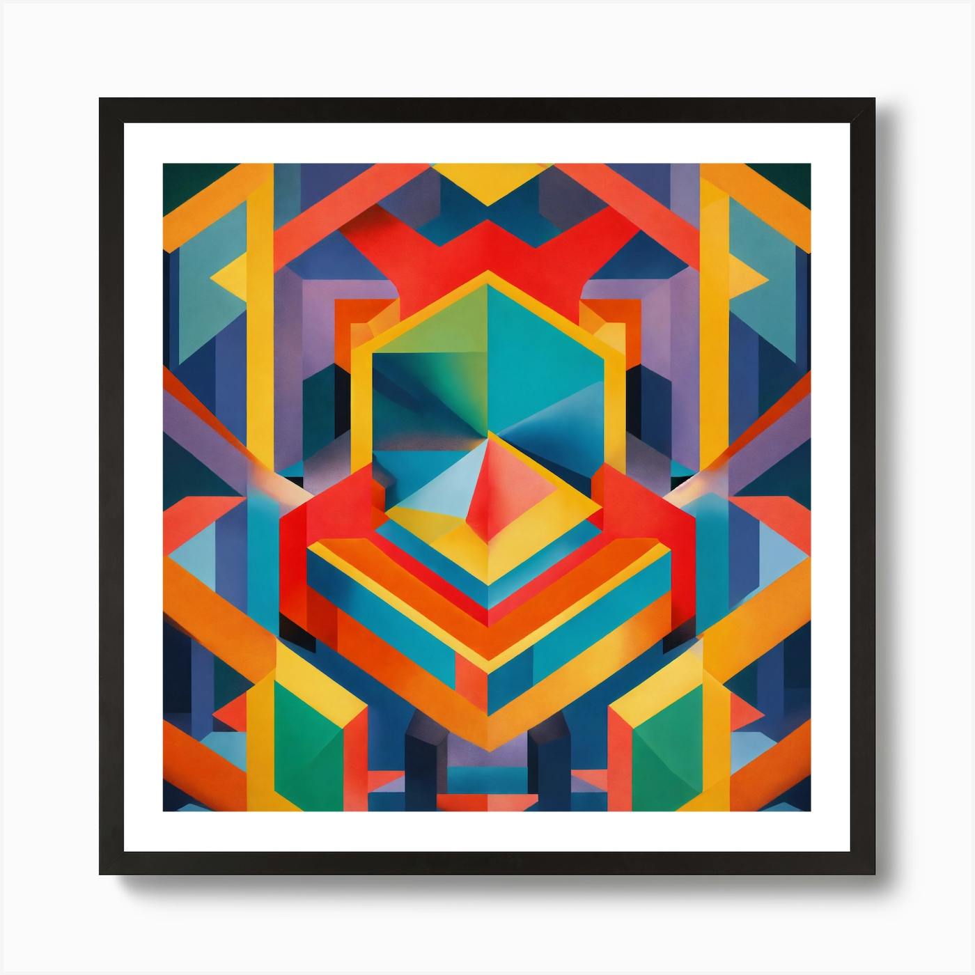 Ikat and Geometric Pattern (Series E2) Set of 9 - Art Prints (Featured in Amethyst, River Rock and Fog Grey) 2024 Modern Geometric Art Prints