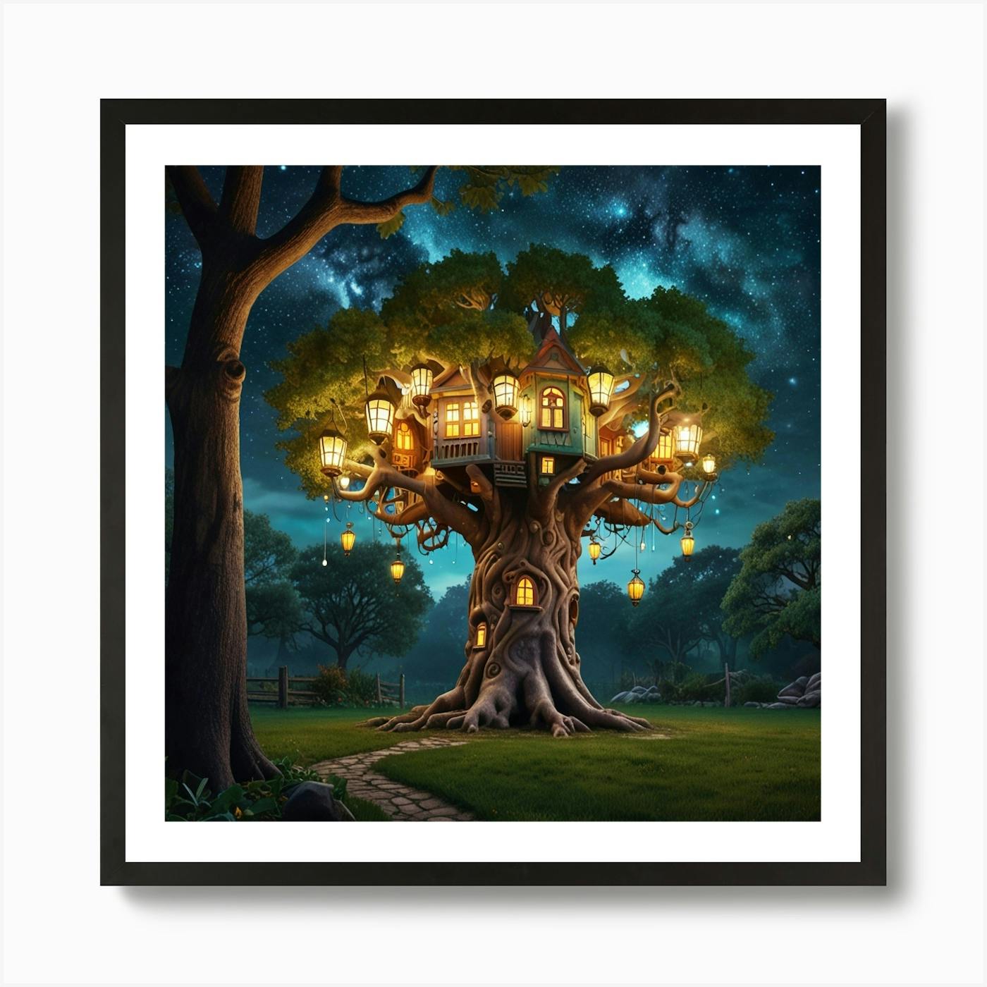 Tree House Art Print by SKR's - Fy