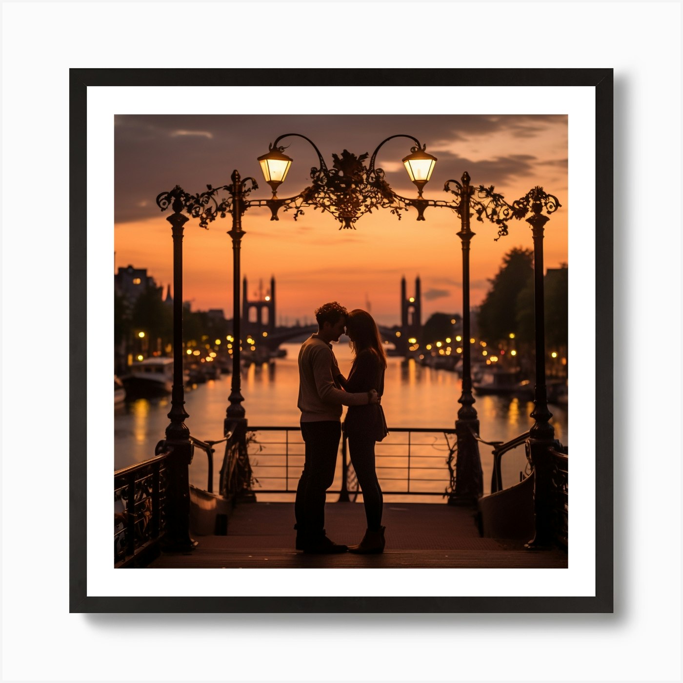 Sunset At Magere Brug Skinny Bridge Amsterdam 7 Art Print By Monika Fy 5319