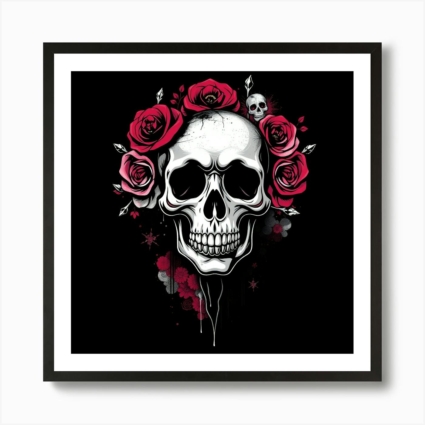 FUDMAE 筆前 Red Rose グラフィックポスター スカル - メルカリ