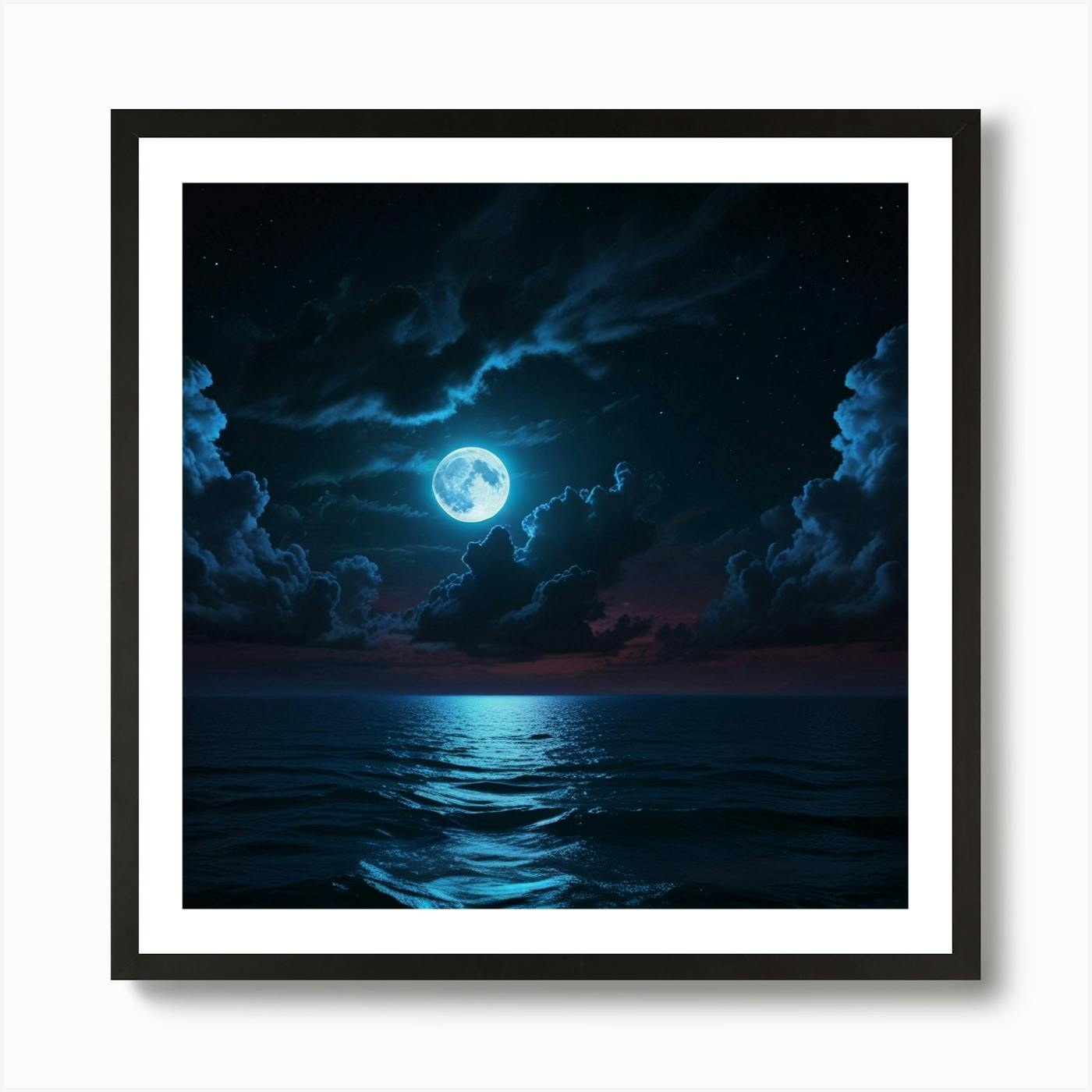 Full Moon Over Water 2 Art Print by Aise06 - Fy