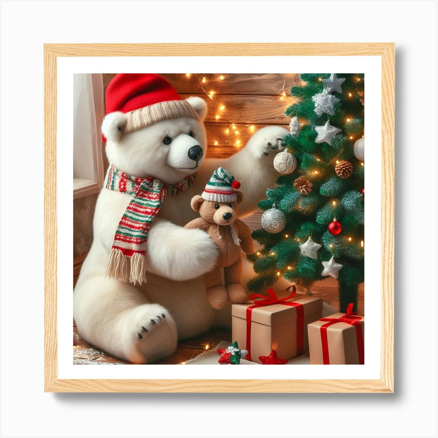 Christmas Teddy Bear Art Print