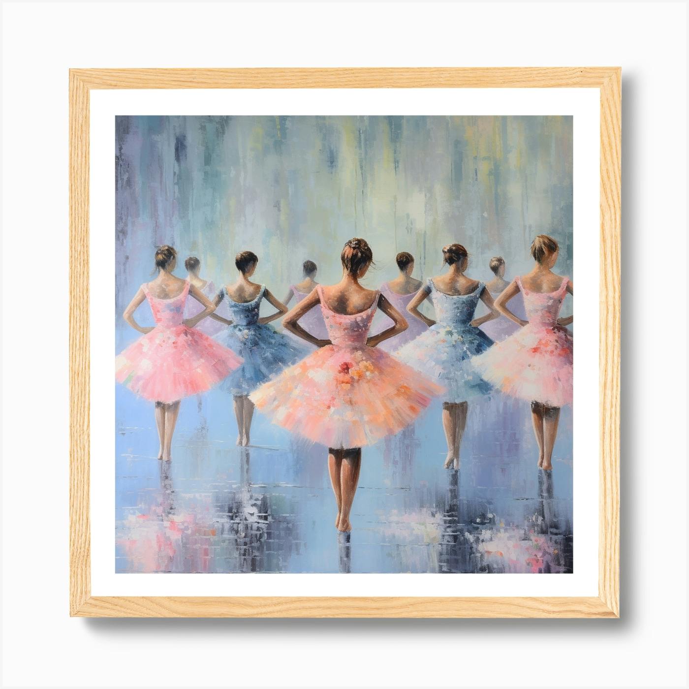 Three Dancers 7x9/ mixed media/ Original art/ top ballerina art/wall decor/surreal art/digital art/