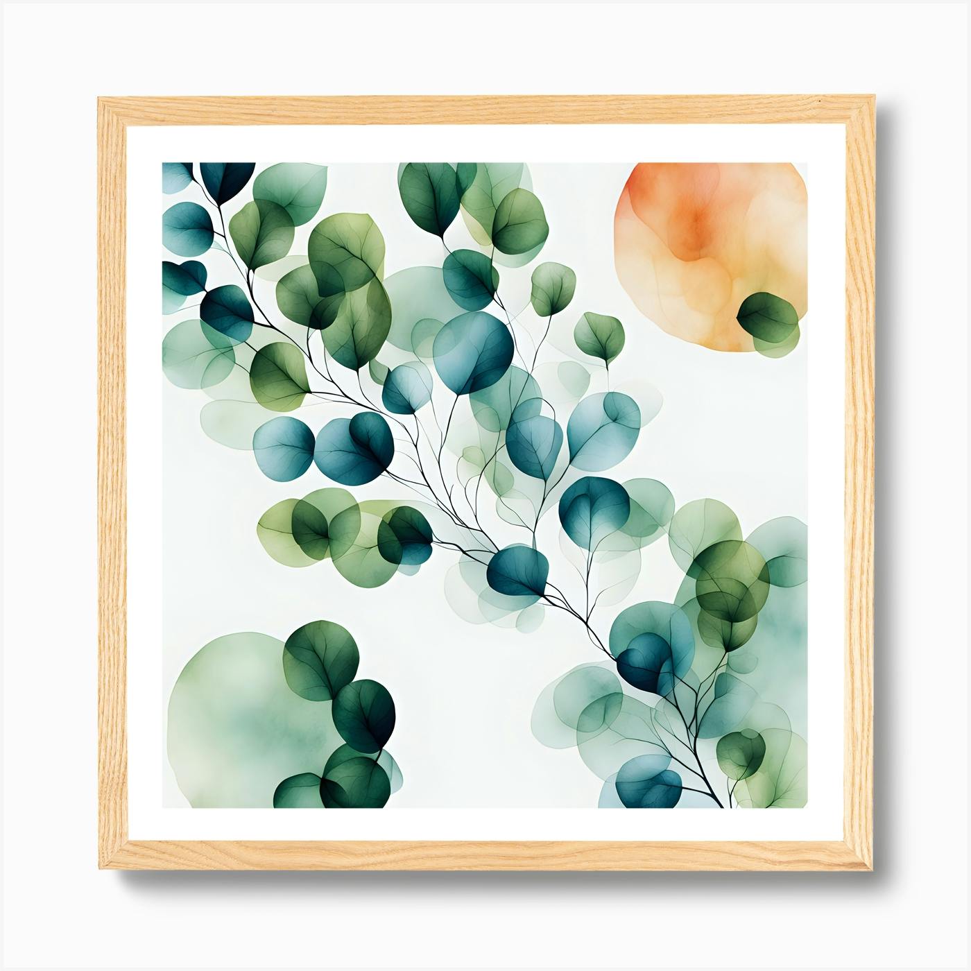 Eucalyptus Watercolor Painting, Green Leaf Art Eucalyptus Art Print, set of 2 Living Room outlet Decor, Botanical Prints, Abstract Painting