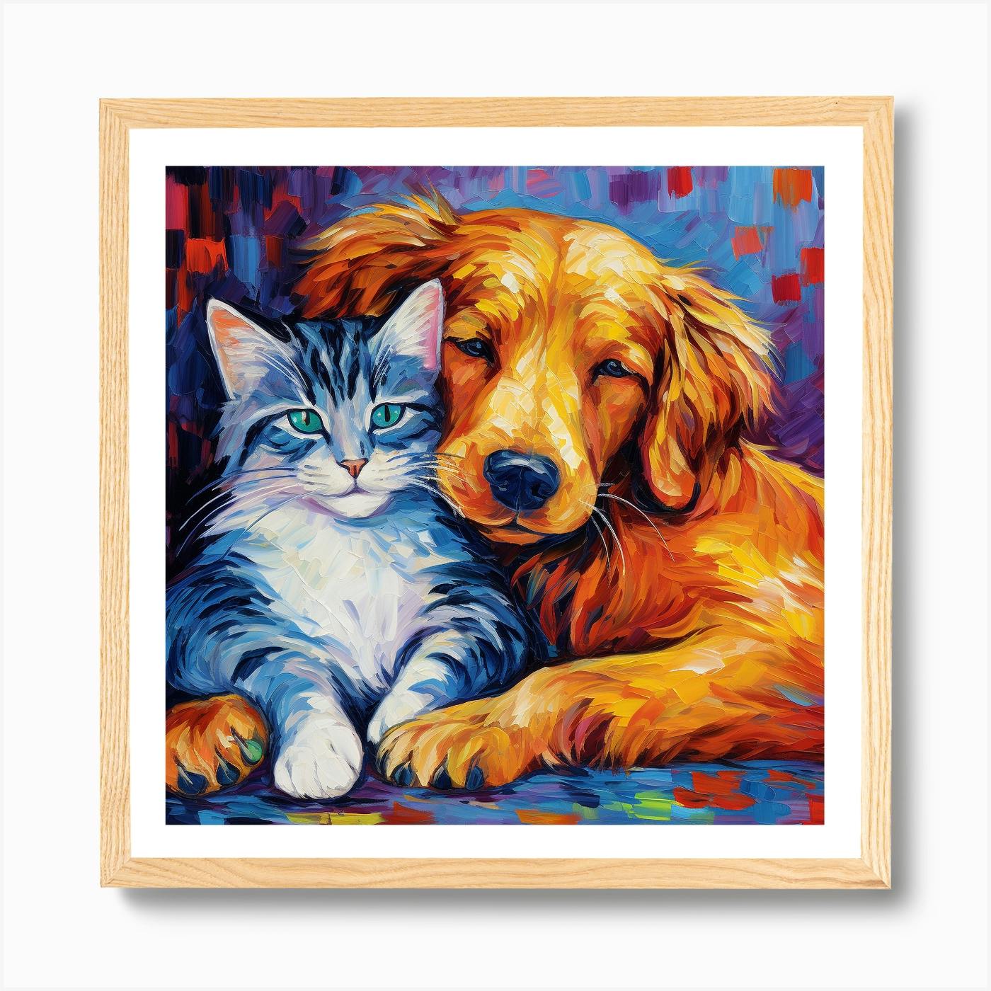 Dog Wall Art / Oil Painting Stretched Canvas Print orders / Abbey's Puppies