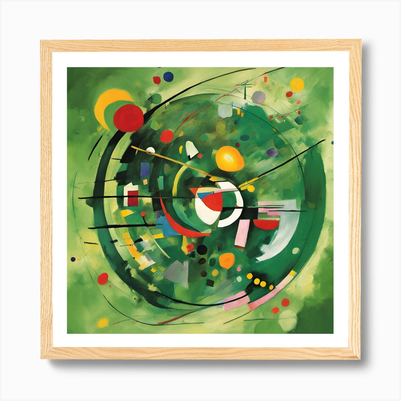 Painting With Green Center, Wassily Kandinsky Square Art Print 3 Art Print