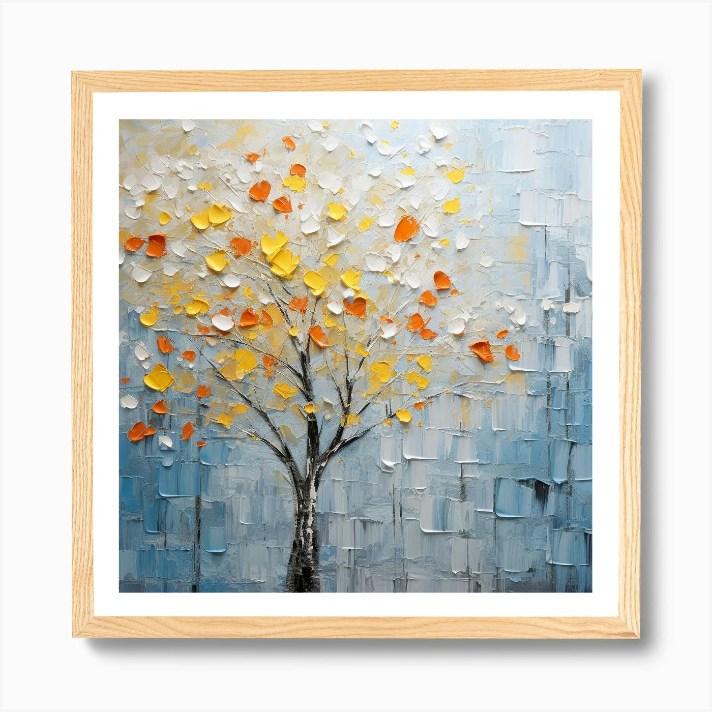 Colorful Canvas Painting Abstract Trees With Beautiful Leaves River Acrylic Painting On Canvas Wall Art Picture Home outlet Decor Oil Painting Art