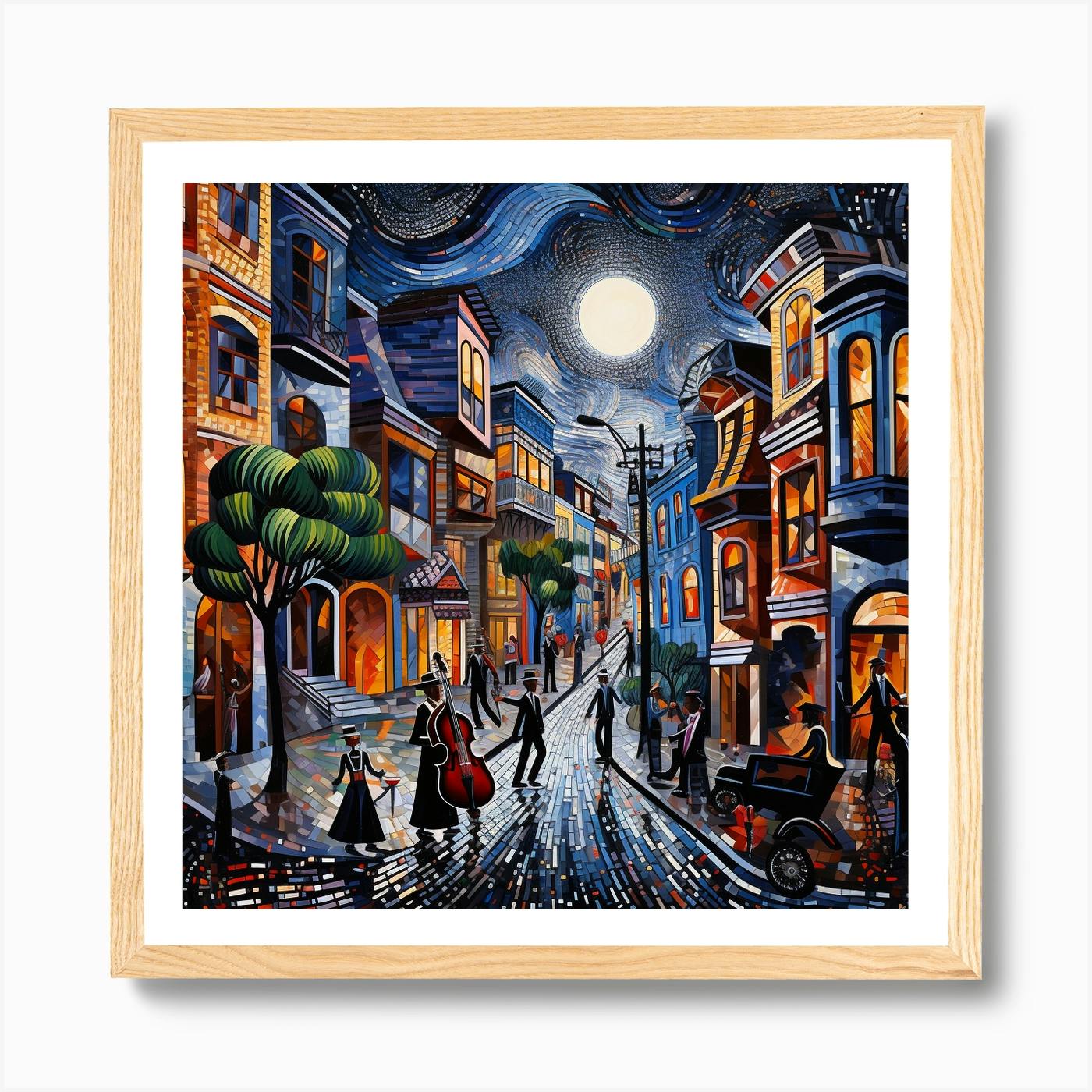 San Francisco Nightlife Art Print by Bella Luna Fy