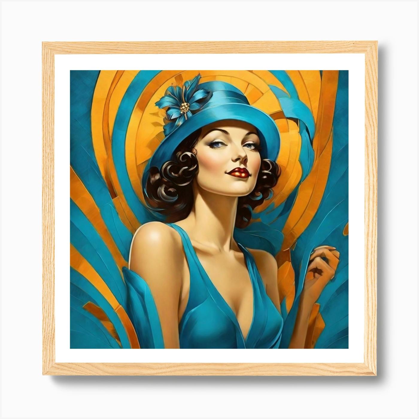 Vintage Gravel Art Art Deco offers Woman in Hat