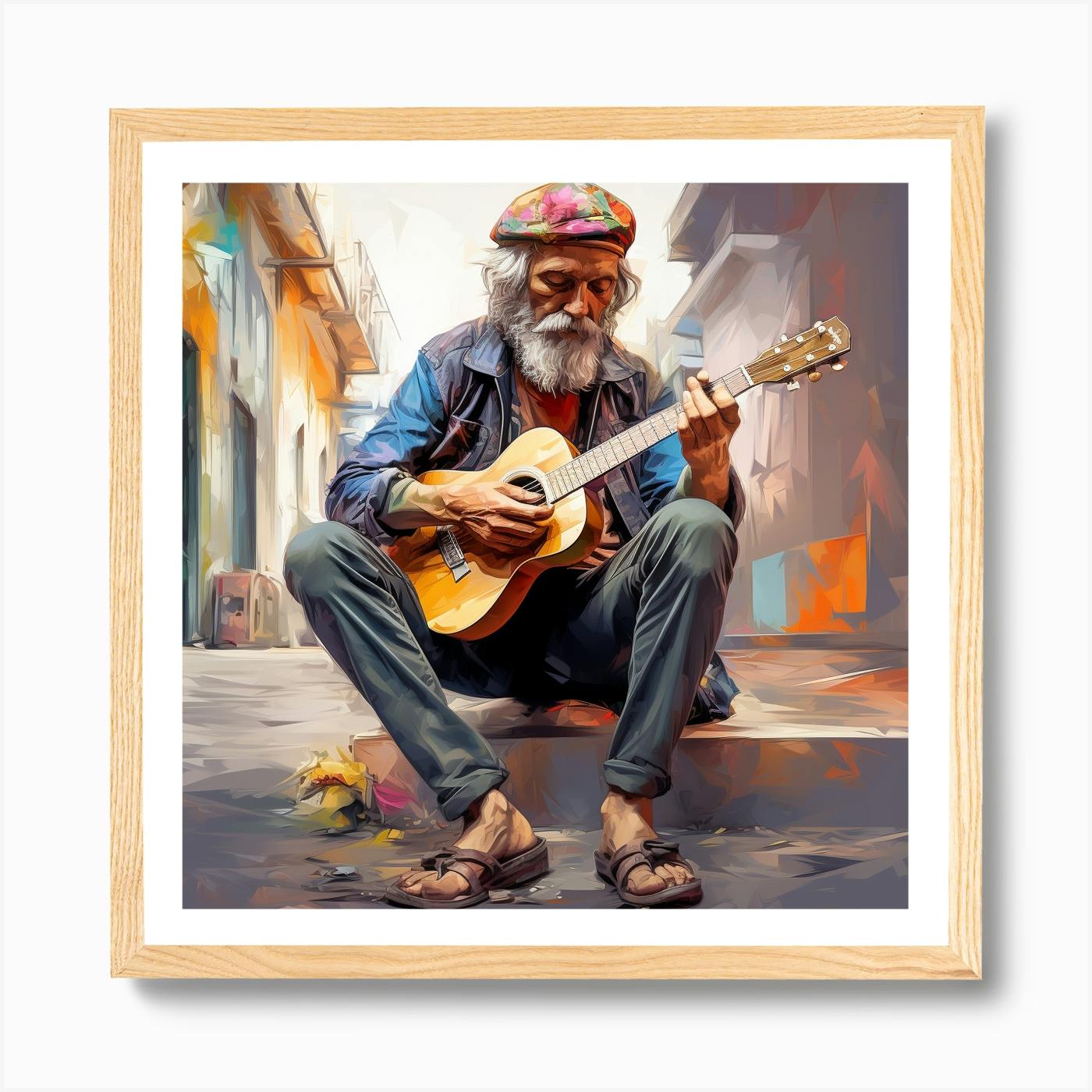 Old Man Playing Guitar 10 Art Print