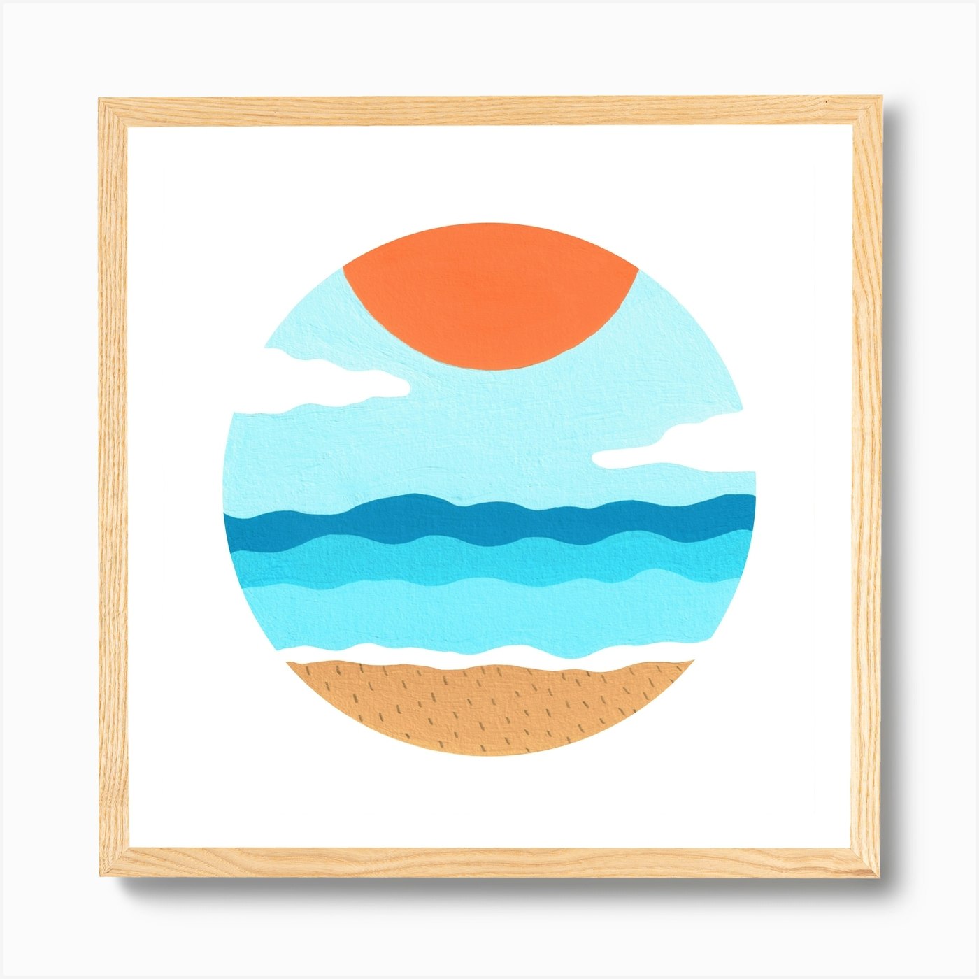 Summer At The Beach Art Print by Fern Illustration Fy