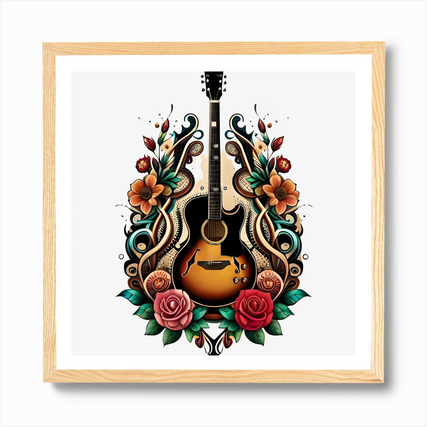 Acoustic Guitar 1 Art Print by Dandeliontattoo Fy