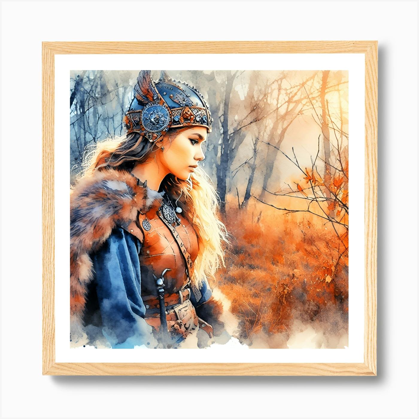 Painting on sale on drywall of a viking woman