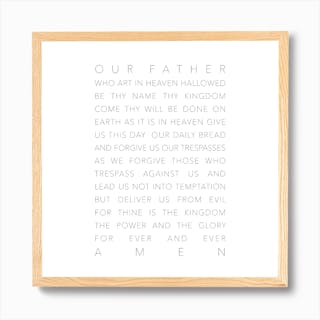 Our Father Who Art In Heaven White Art Print by Typologie Paper Co - Fy