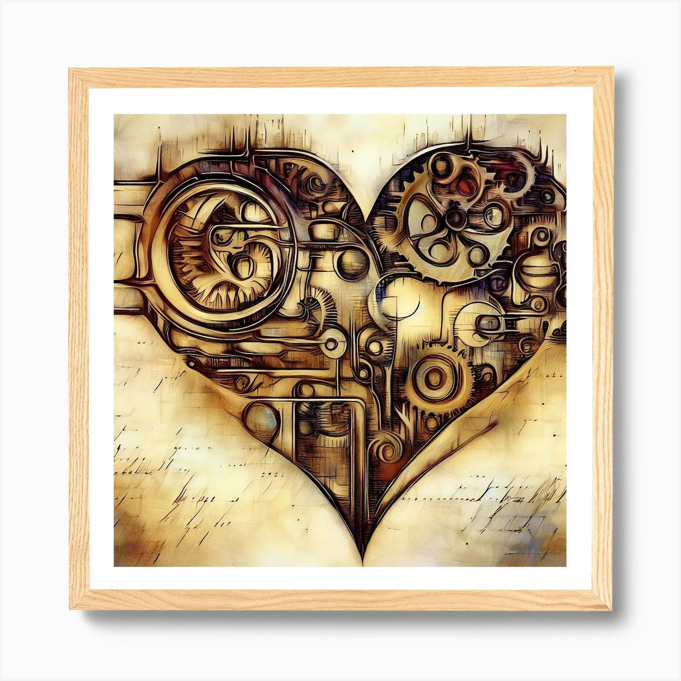 Mixed Media Canvas 12x12 - Pastel - Steampunk - Original authentic Art - Clock - Floral - Gears - Pink - Purple