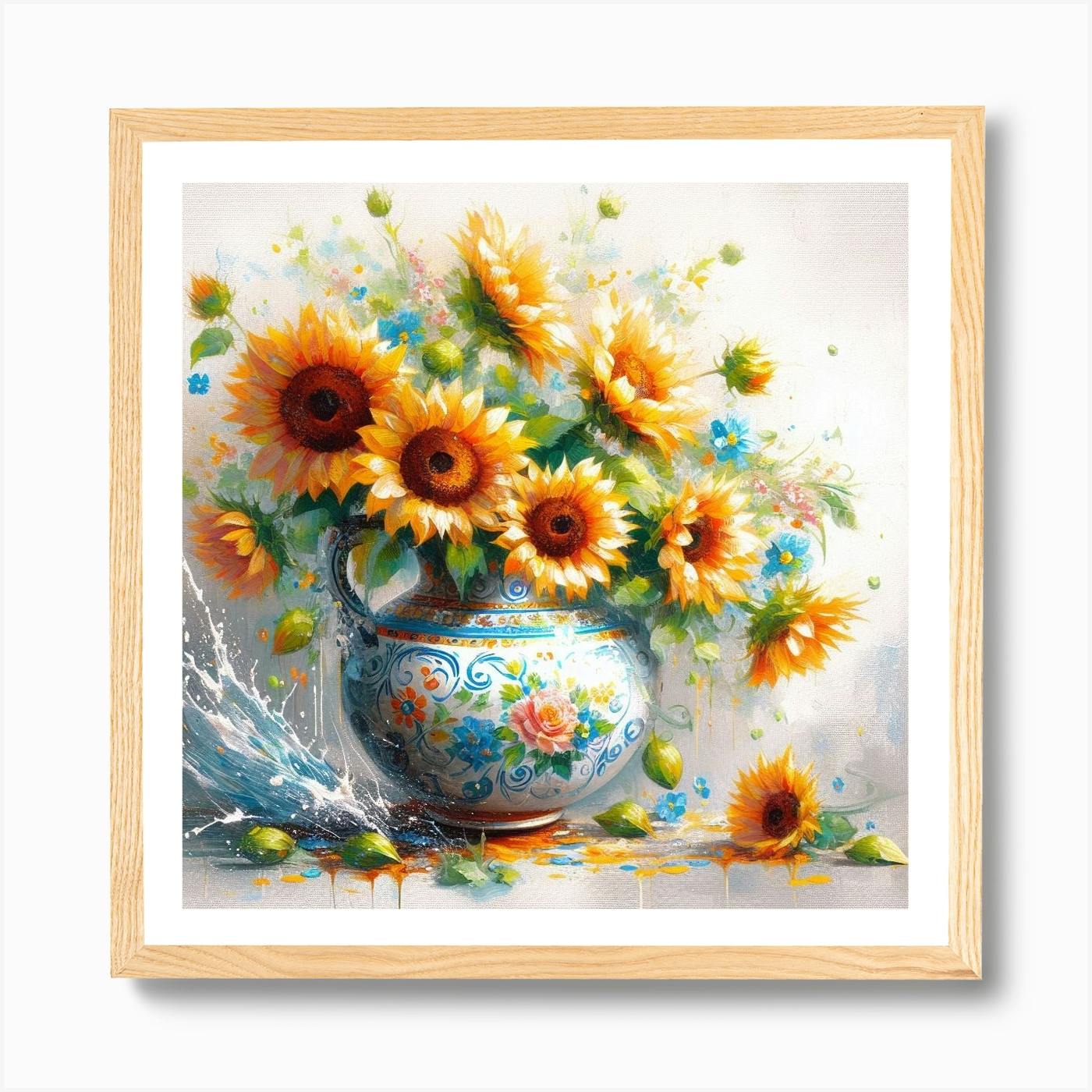 Sunflowers In A Vase 5 Art Print