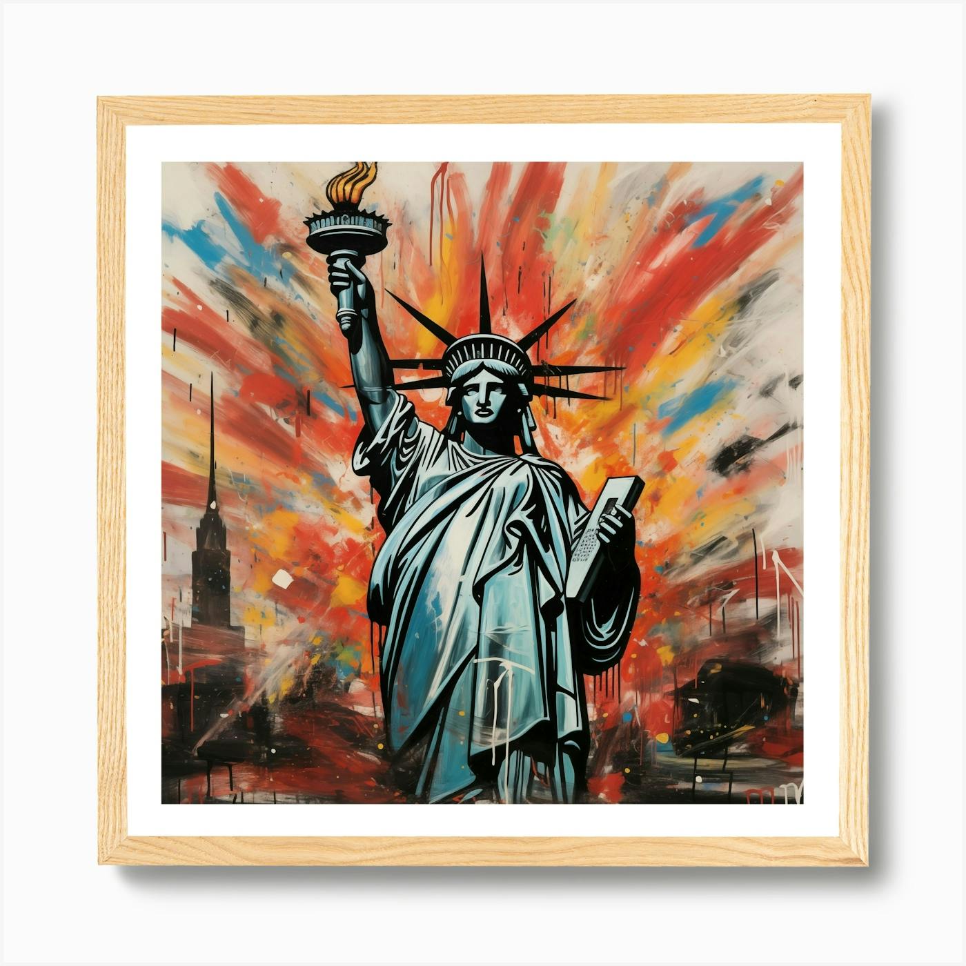 Statue of Liberty, Statue of Liberty Graffiti Print, Travel Print, Travel Decor, Travel orders Poster, New York City Print, New York City, Pop Art