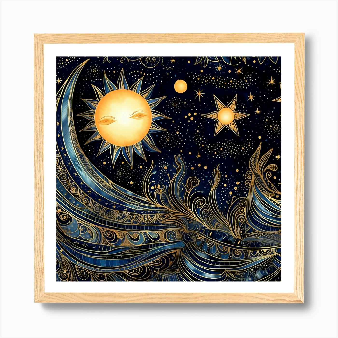 Texas Sky No.5 - Gallery Size - Sun Artwork - Gallery Wall Art - Moon Art Print - Astrological Poster - Modern Wall Art - Sky popular Painting