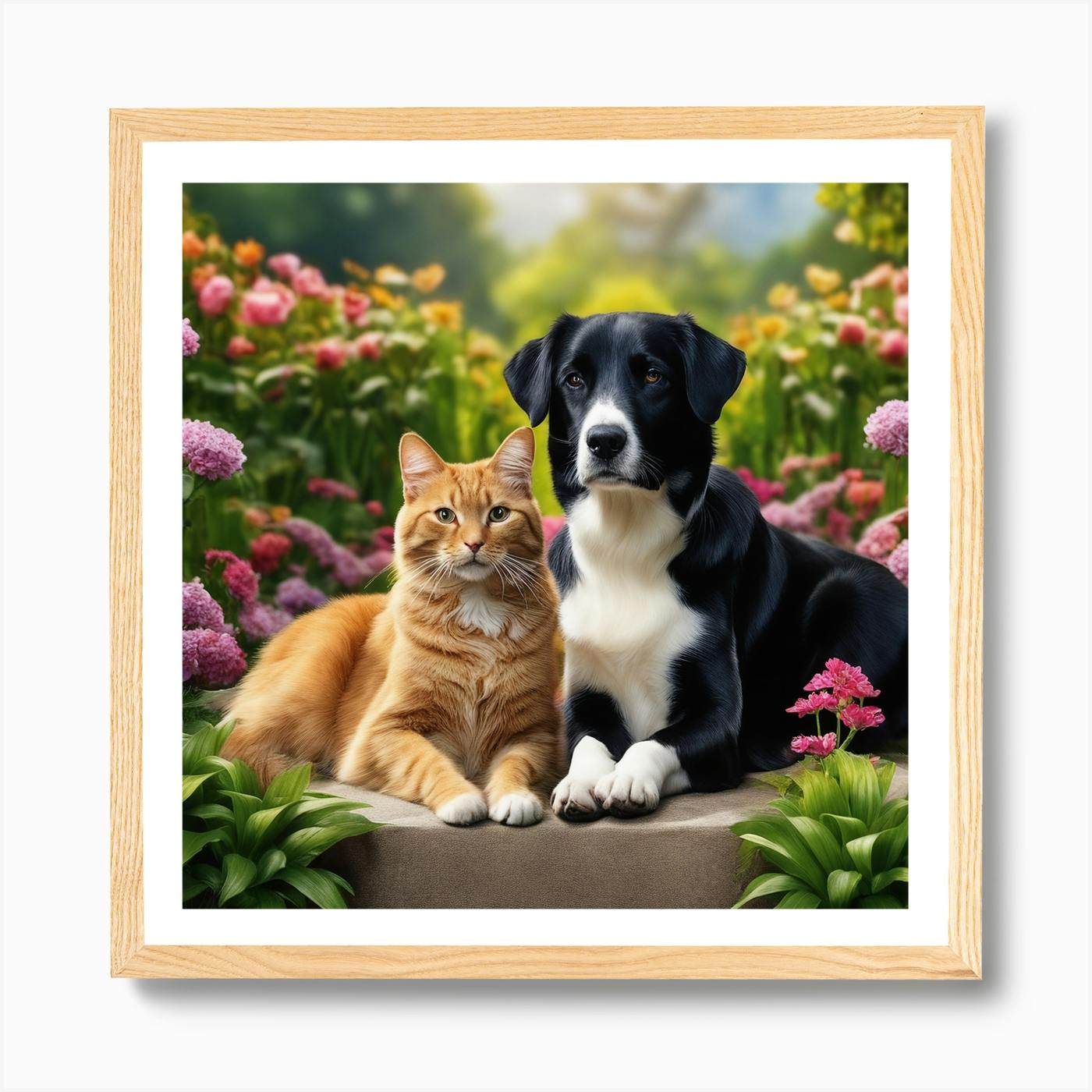 Dog and hot sale cat painting