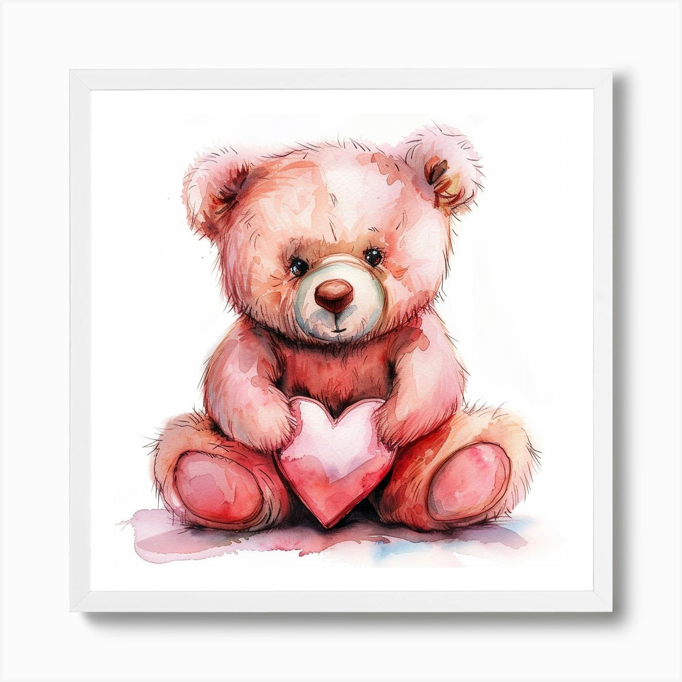 Pink teddy bear with heart hotsell