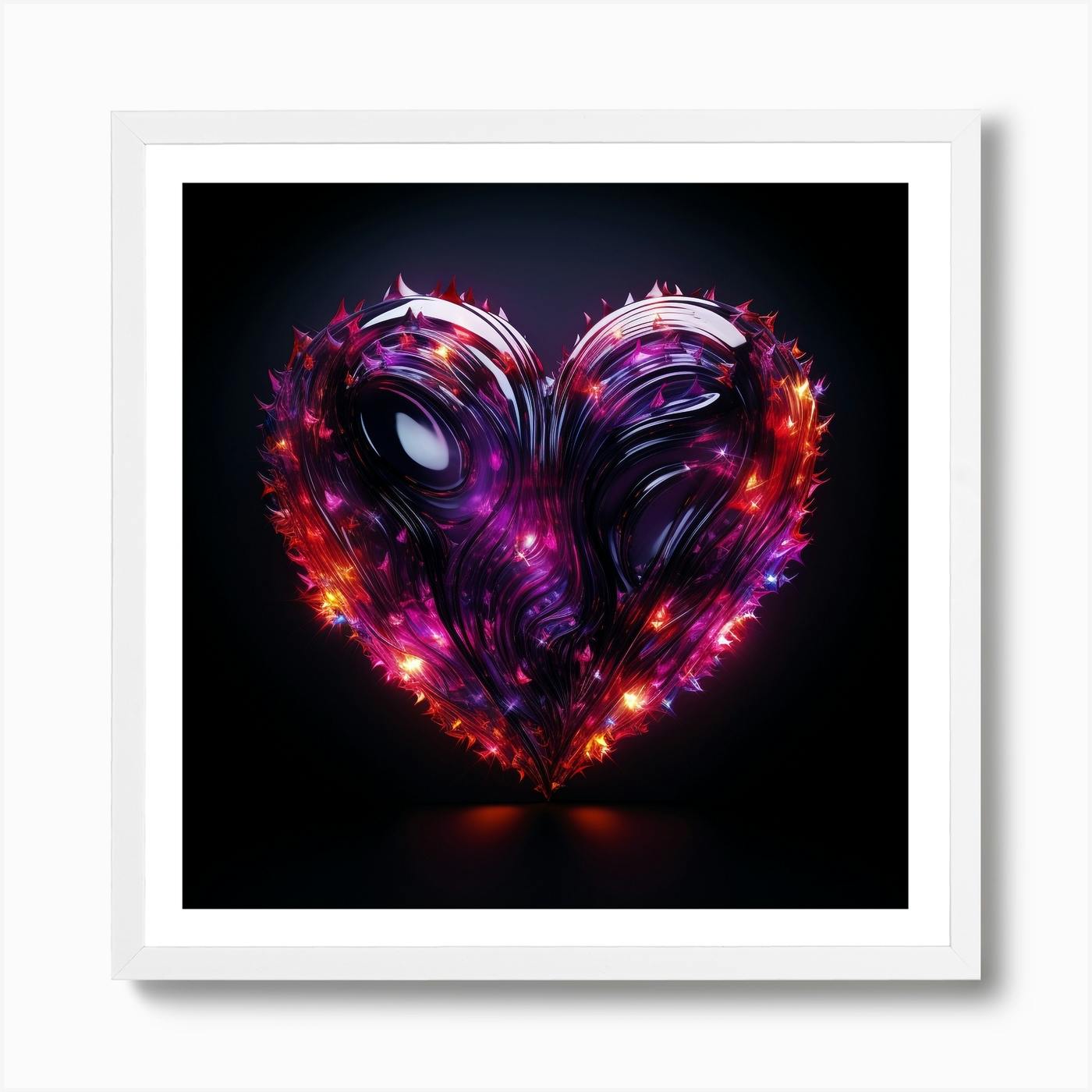 On sale ARTCANVAS I Love You Neon Heart Canvas Art Print