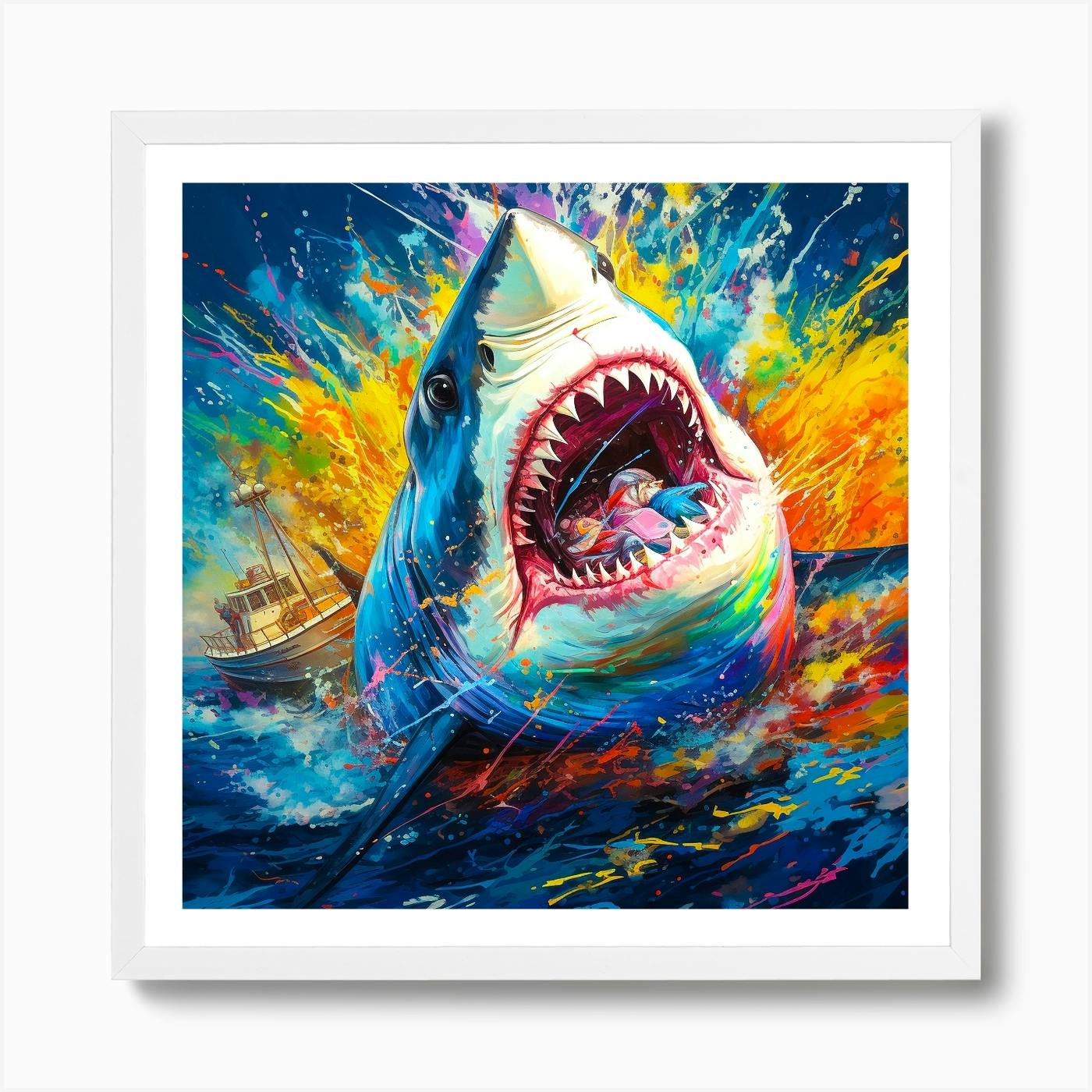 Shark painting by store Ryanchristyarts