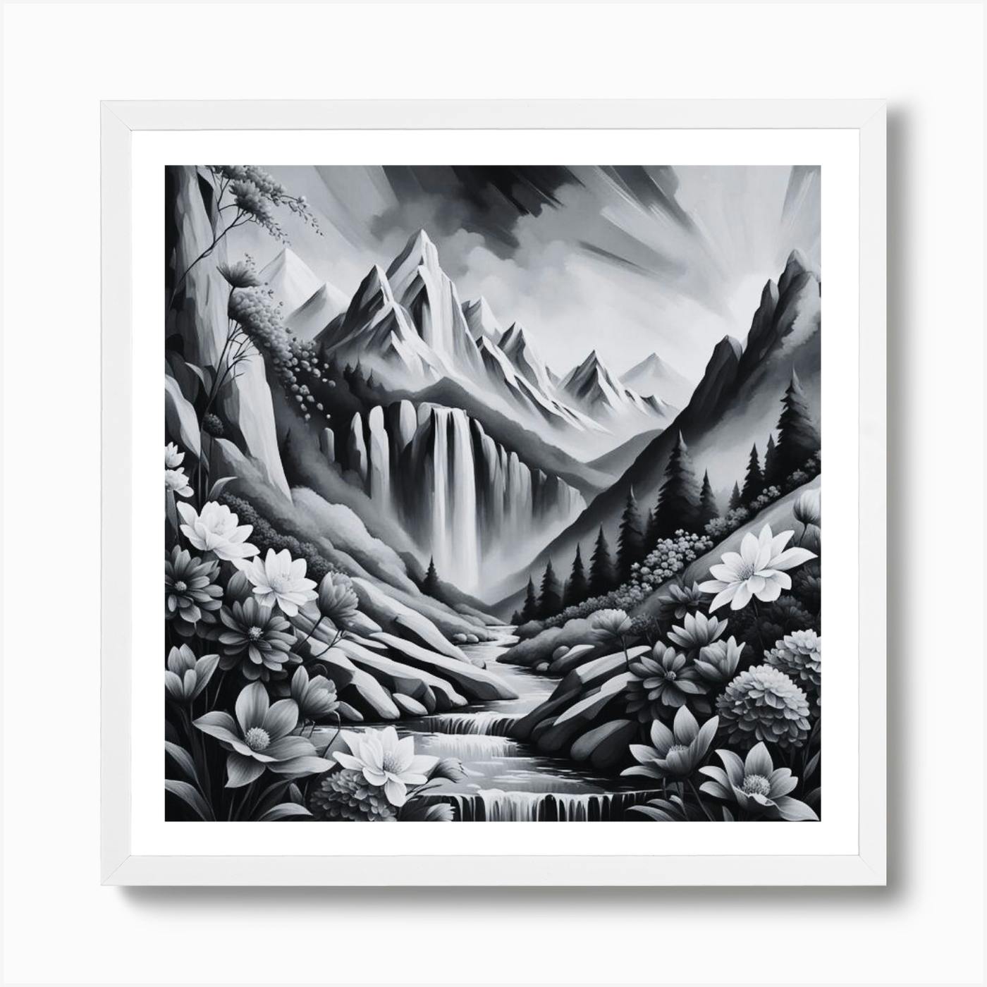 Limited edition prints, abstract wall art, abstract landscape, landscape print, shops landscape art, square prints, monochrome, black and white