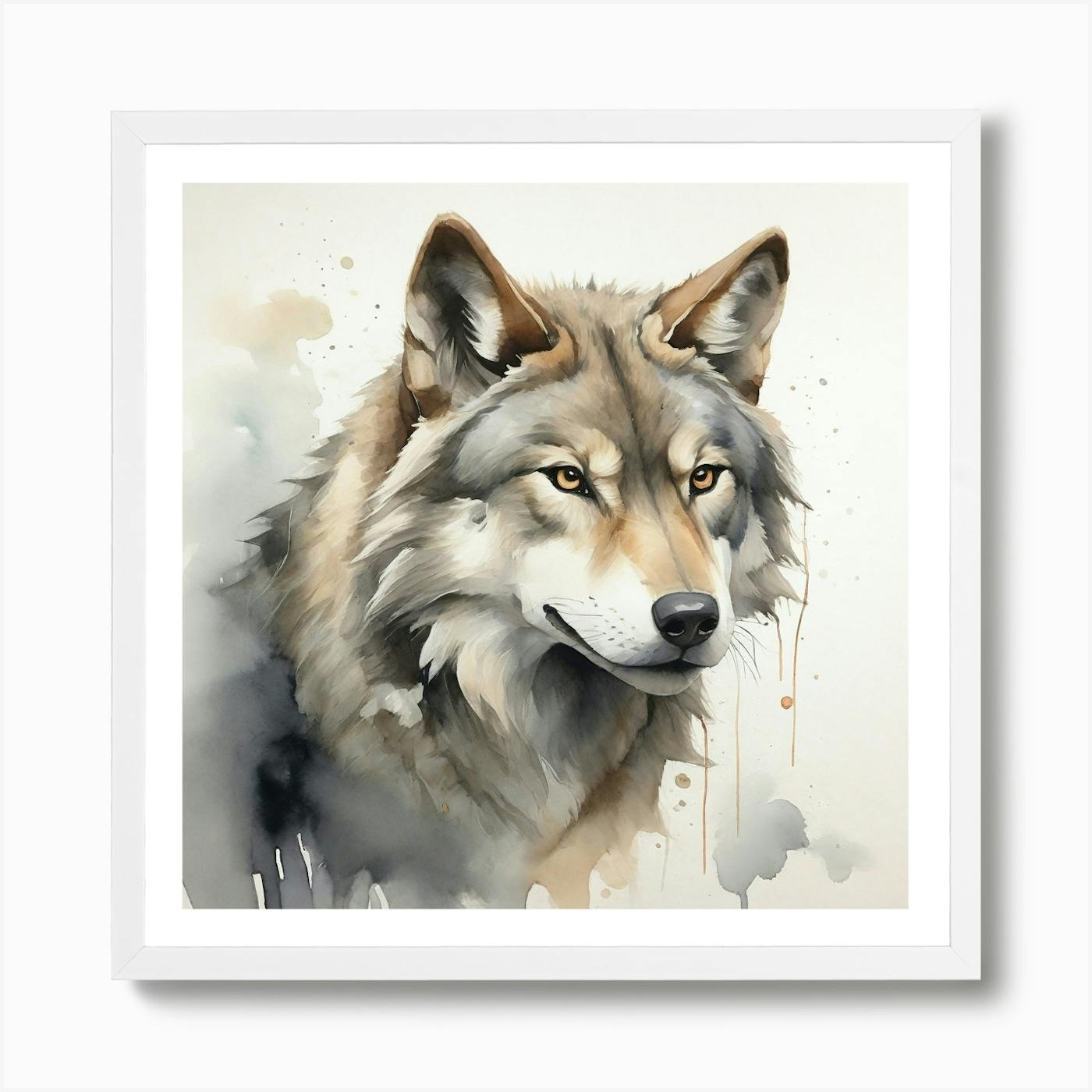 Set of 3 Fine Art Prints, Hand Signed by Artist. Watercolor Wildlife Art. Wolf good Art Print, Flowers in Watercolor, Neutral Watercolor Art.