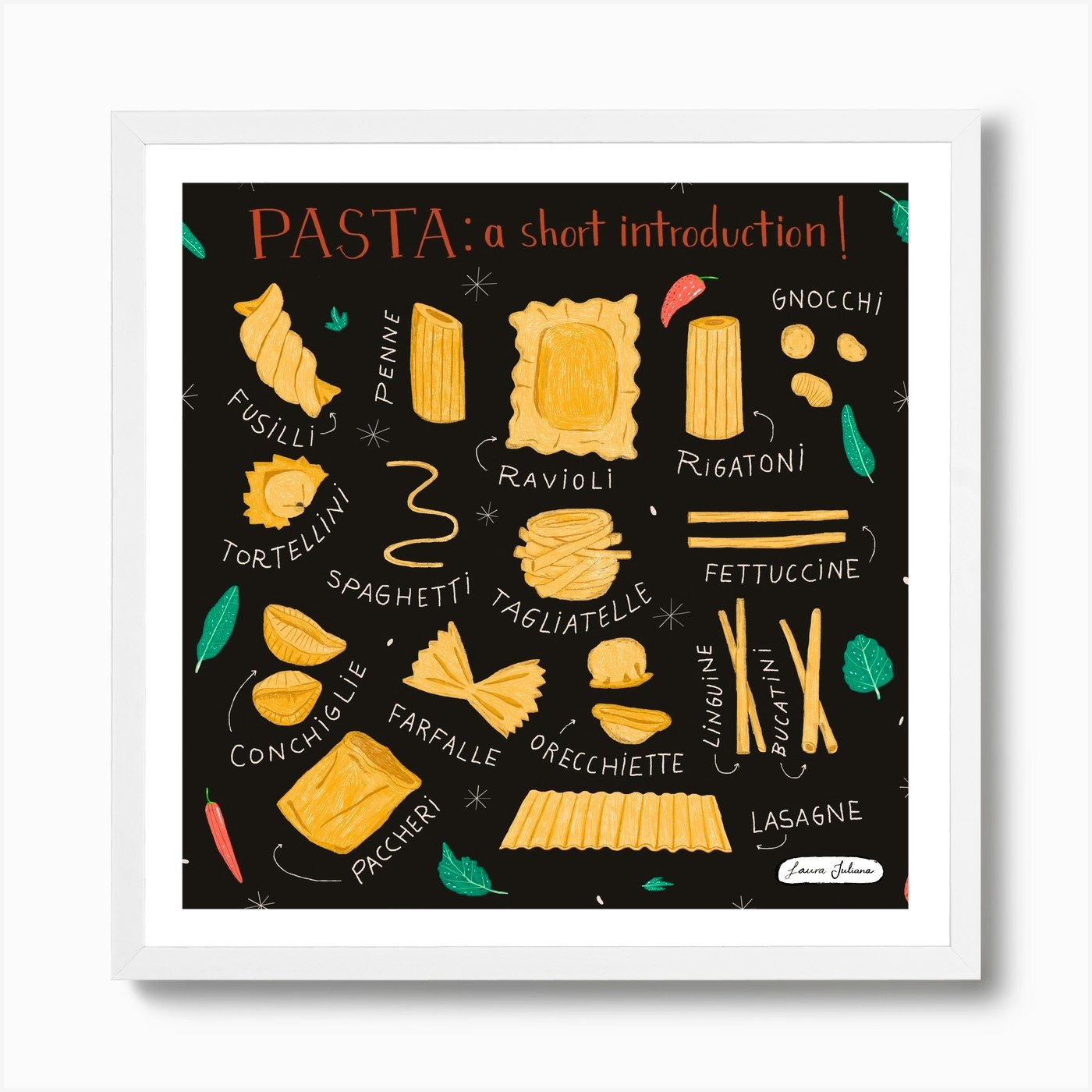 Pasta Introduction Art Print by Laura Juliana - Fy