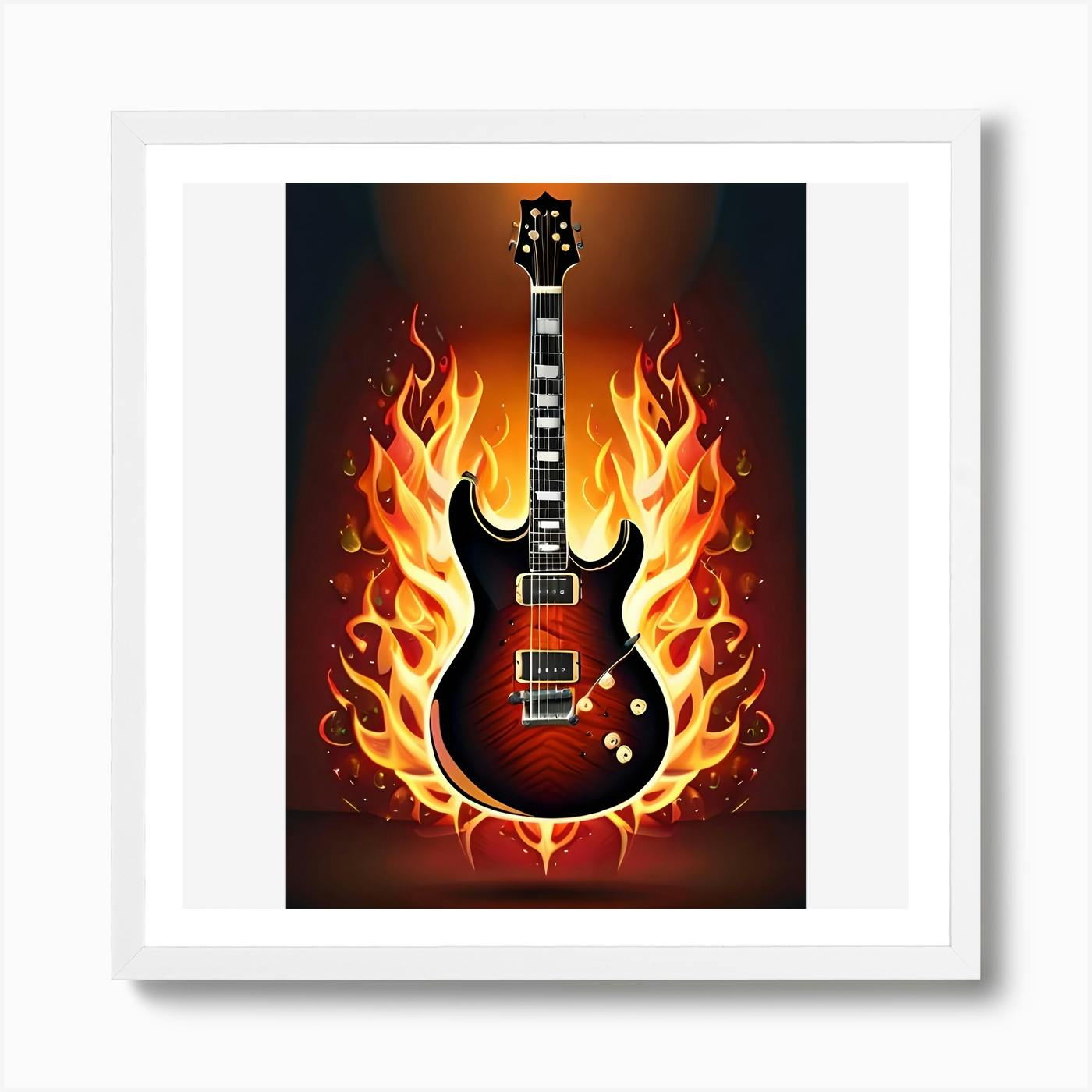 2025年 お歳暮・冬ギフト特集 パネルアート ☆アウトレット☆ Fire デジタルプリントアート guitar 絵画