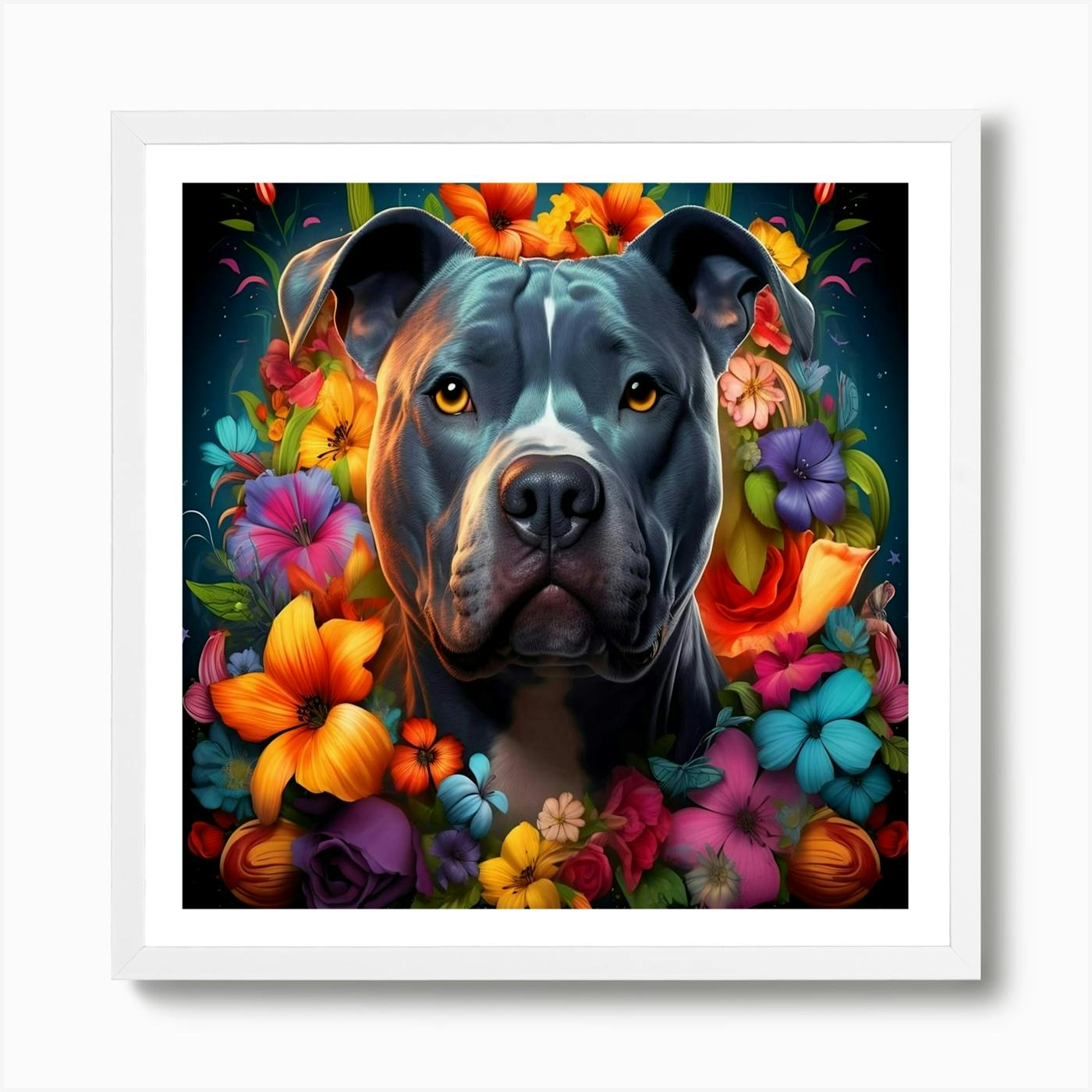 Pitbull puppy deals in martini glass canvas art print