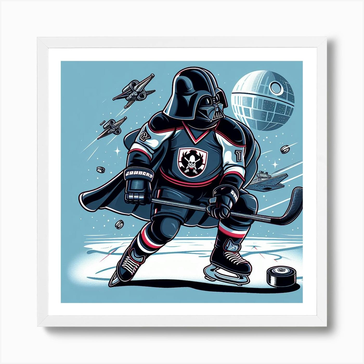 Darth Vader Playing Hockey Star Wars Art Print Art Print by Maybe Canon Fy