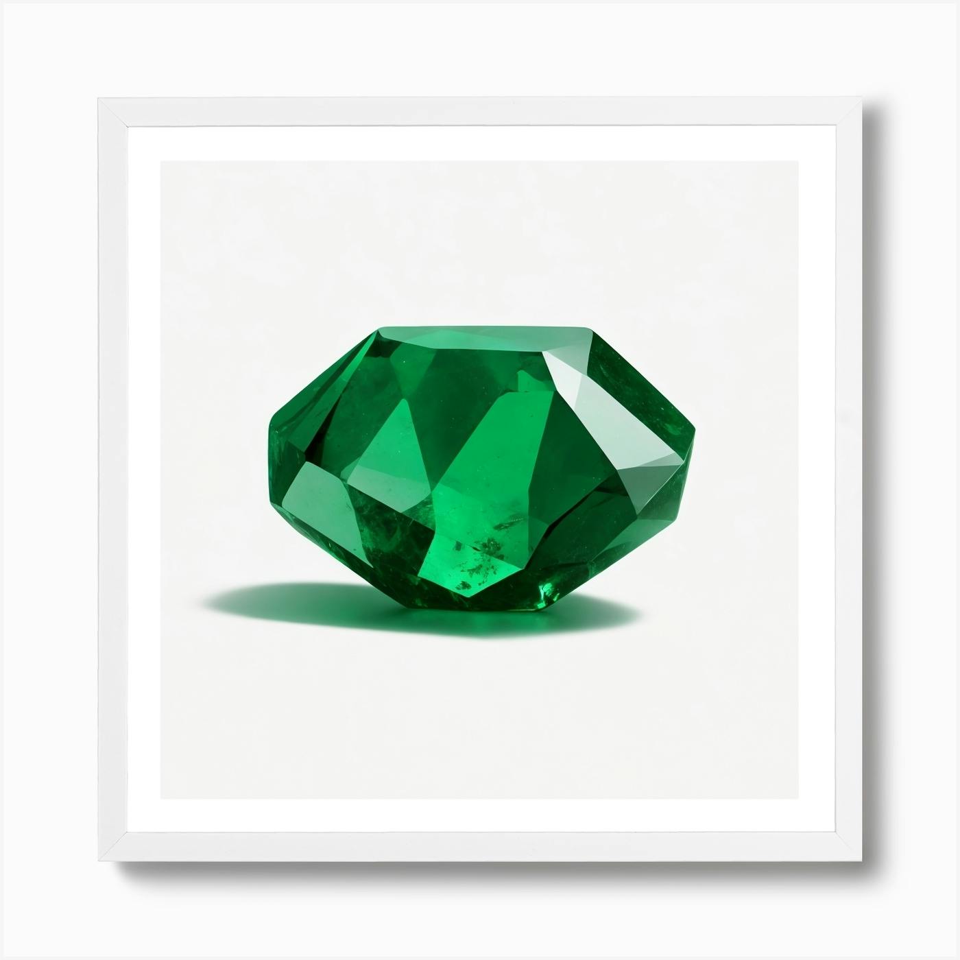 ARTCANVAS White Gray Emerald Cut Diamond Jewel Canvas popular Art Print