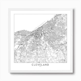 Cleveland Map Art Print by multipliCITY - Fy