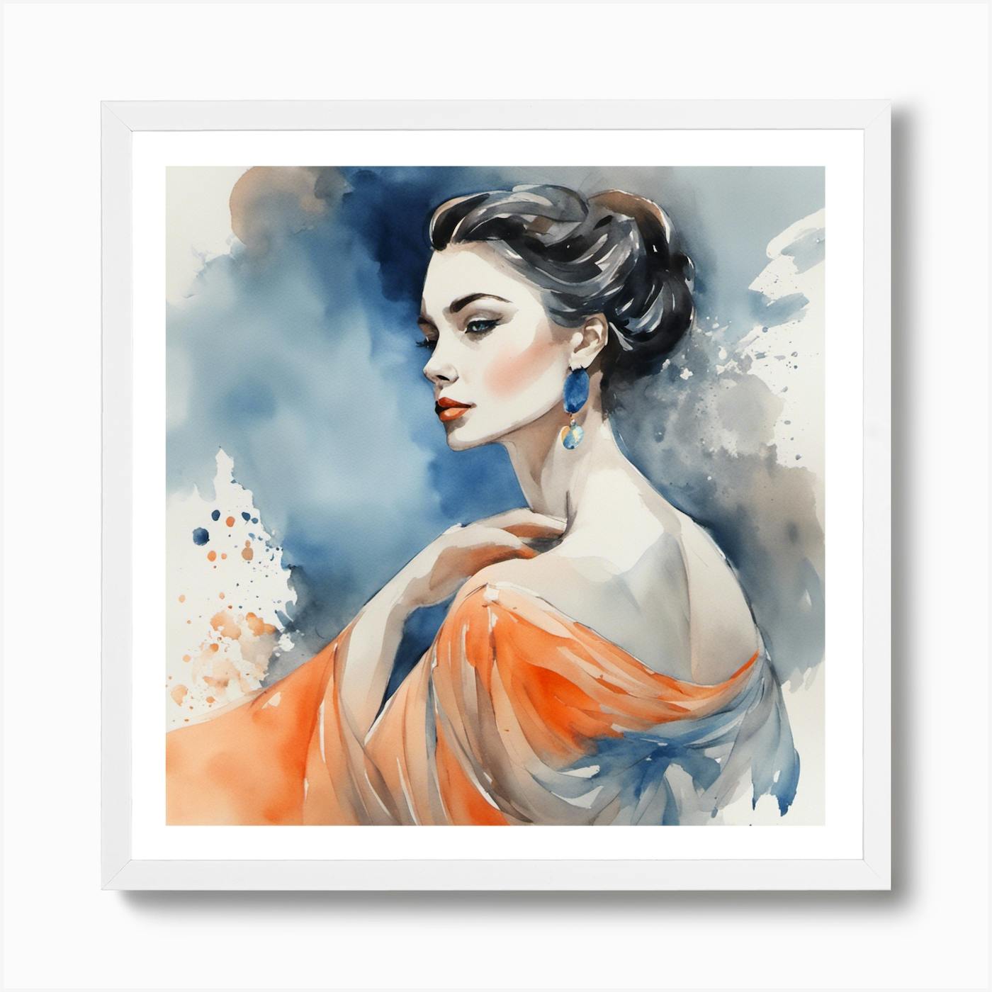 Woman painting Watercolor paintings Free shipping online US Original paintings.