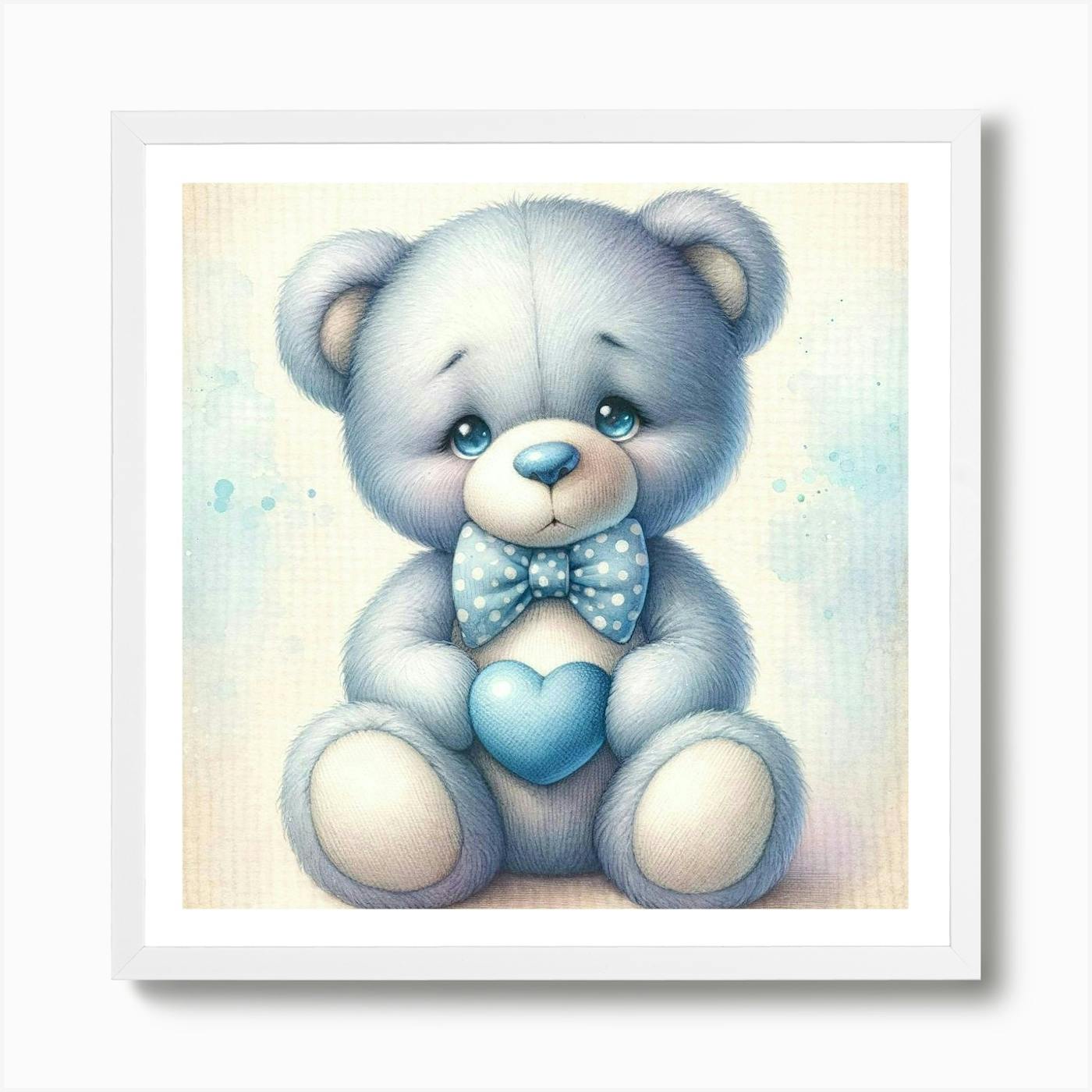White and blue teddy bear hotsell
