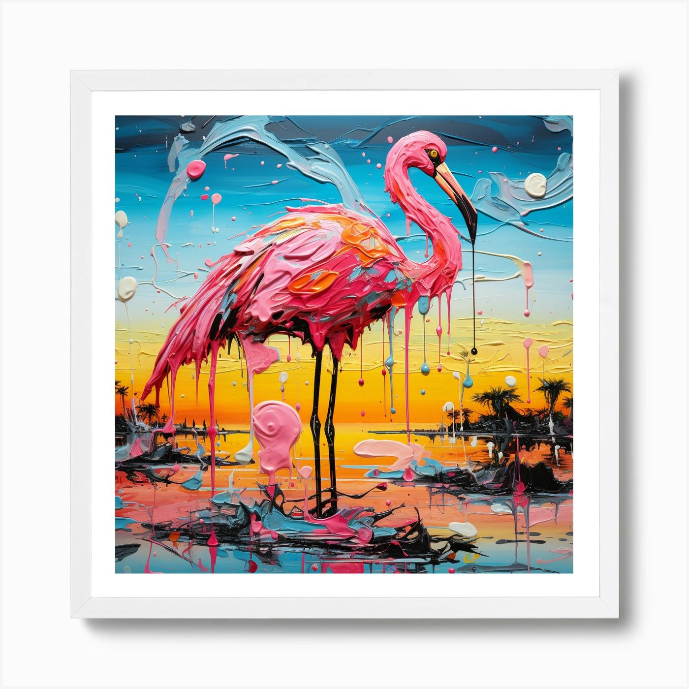 Making Love Acrylic Glass Print - Renters decor - Acrylic Prints - Pink Flamingo Art - Animals And Wildlife Acrylic newest Print #1AW