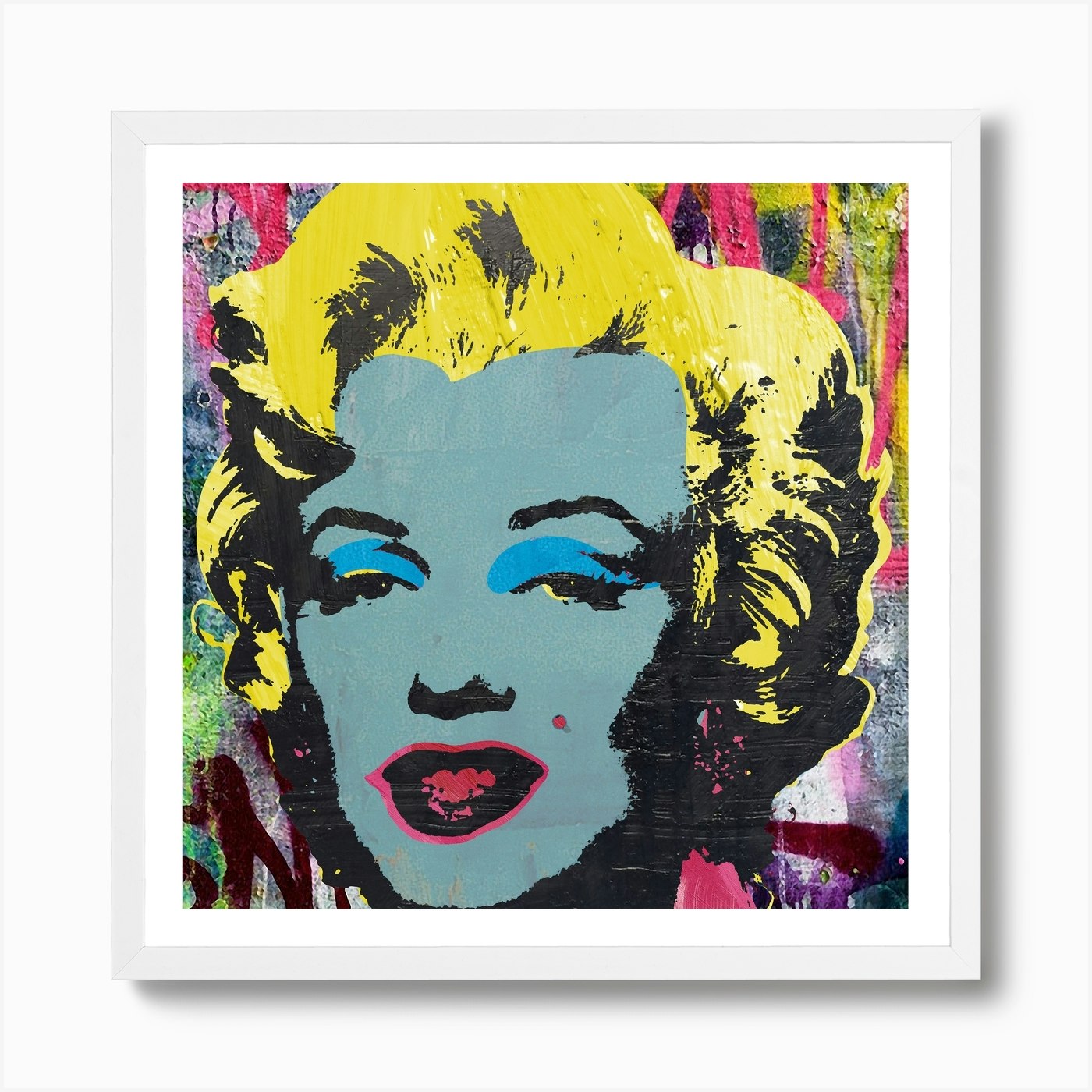 Reimagined Marilyn Monroe Graffiti Square Art Print by The Pop Art ...