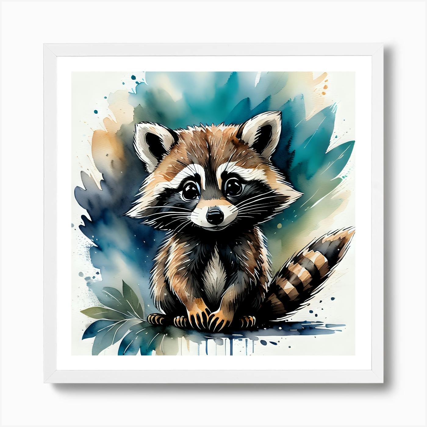 ORIGINAL Baby Raccoon Watercolor Painting 11