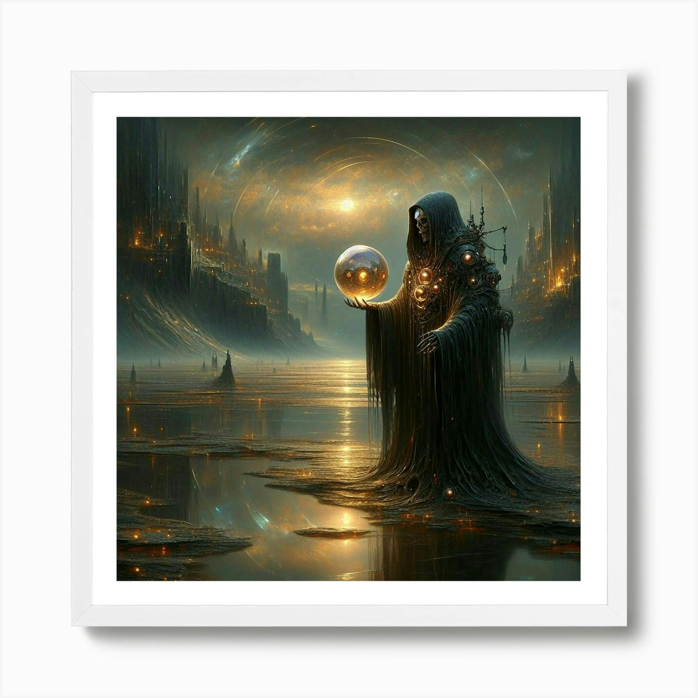 The Hermit | dark fantasy creature | satin print in 20 x 30 cm black newest aluminium frame