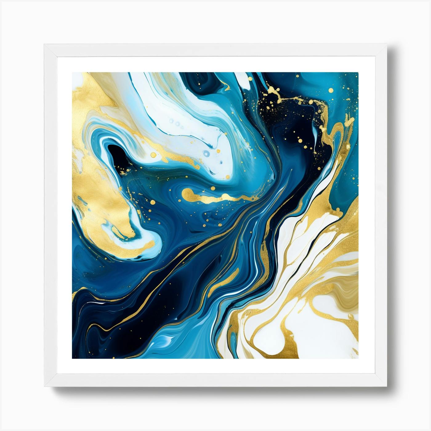 Blue and Gold Abstract buy Painting 16x20