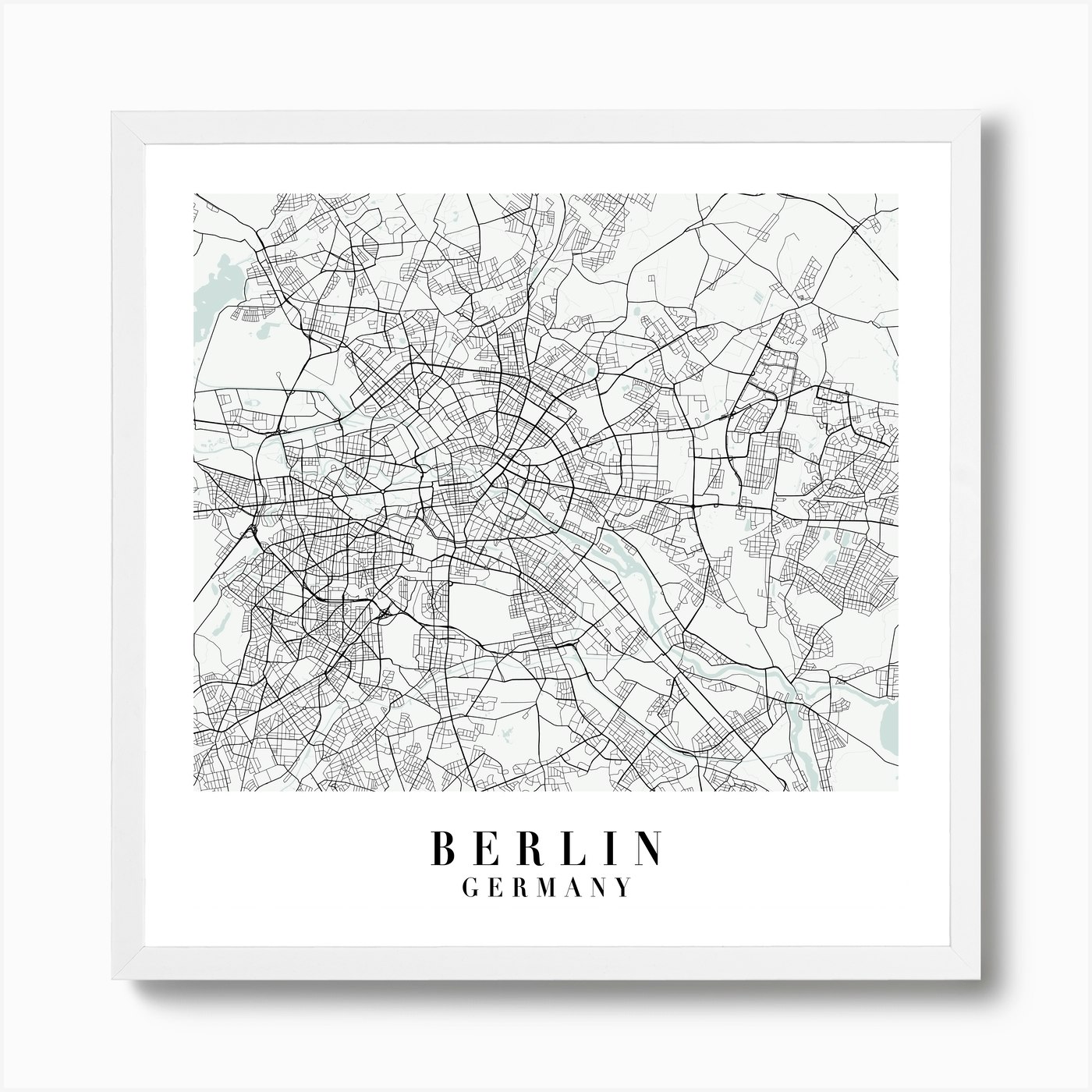 Berlin Germany Street Map Color Minimal Square Art Print by Typologie ...