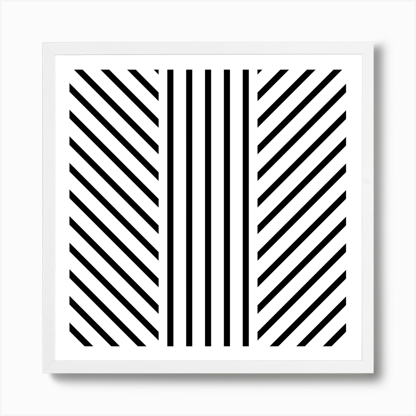 Lined Black Square Art Print by Caitlin Workman - Fy